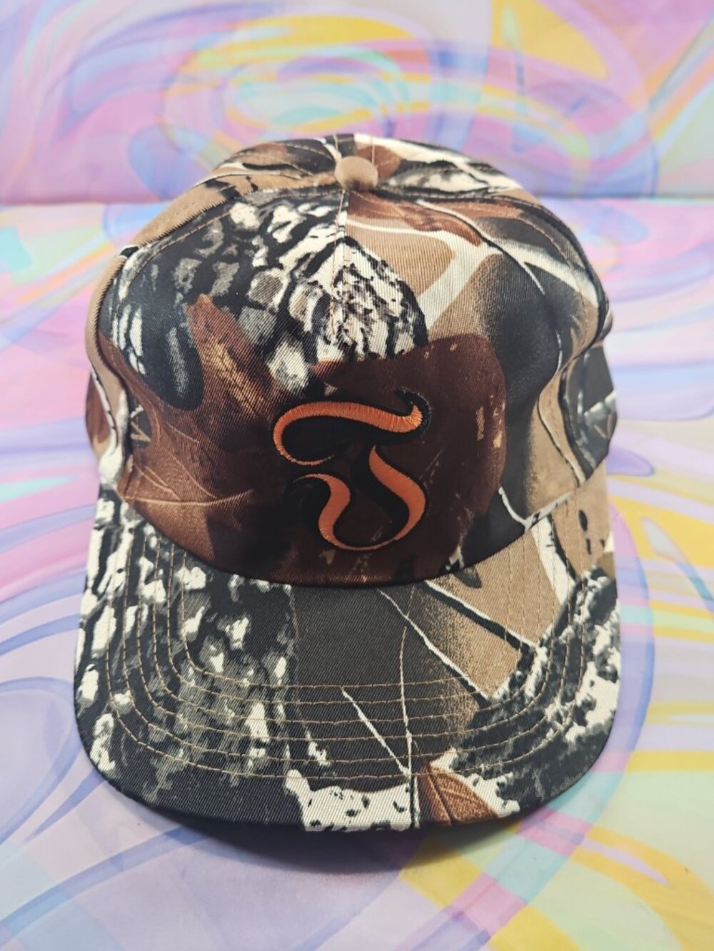 Thunder Skateboard Trucks Snapback Hat, Brown Camo Pattern